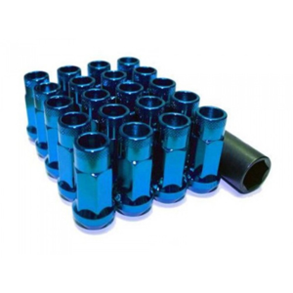 Muteki SR48 Open End Locking Lug Nut Set of 4 - Blue 12x1.50 48mm main image 0